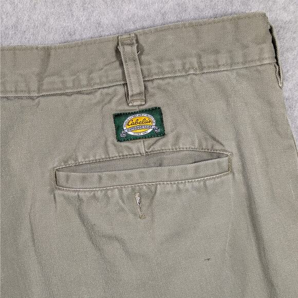 Cabela's Flannel Lined Green Pants Men's 42x30 Tan Chino Regular Fit Winter - Picture 3 of 6
